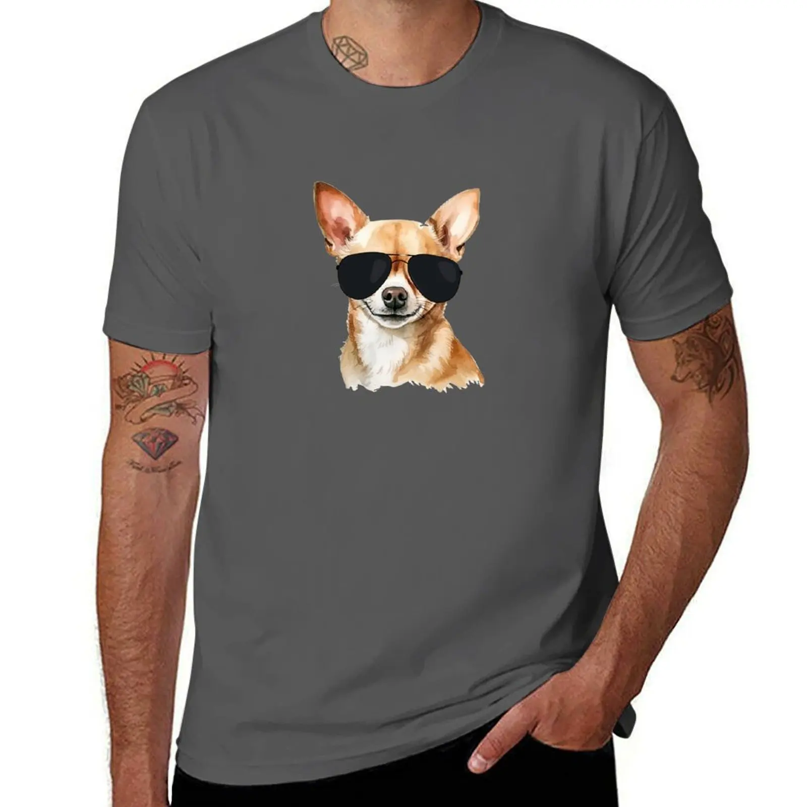 

Chihuahua Wearing Sunglasses T-Shirt vintage clothes clothes black t-shirts for men