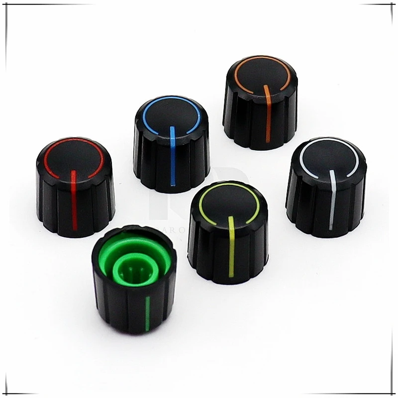 10PCS 15×13.5mm Plastic Double Color Knob Potentiometer Encoder Knob mixer Knob Cap  Flower Shaped Inner Hole 6mm