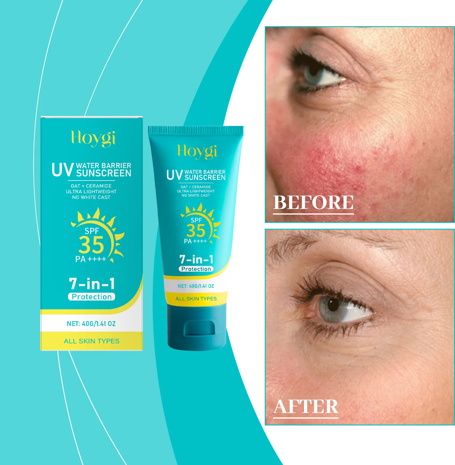

Moisturizing And Lightweight Sunscreen Spf 50 Uv Protection Nourishing Moisturizing Improves Dryness Roughness Oil Control 40g