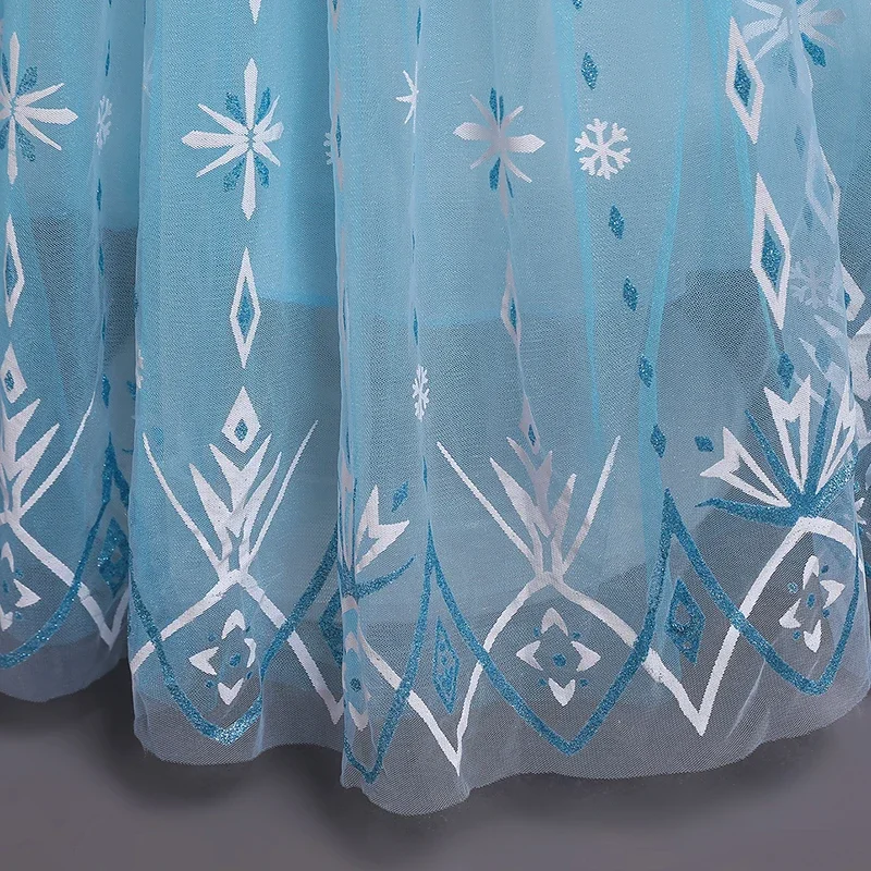 ชุดคอสเพลย์เอลซ่าสำหรับเด็กชุดวันฮาโลวีนสำหรับเด็กผู้หญิงชุดเดรสวันเกิดราชินีหิมะสีขาวสำหรับเด็ก2024