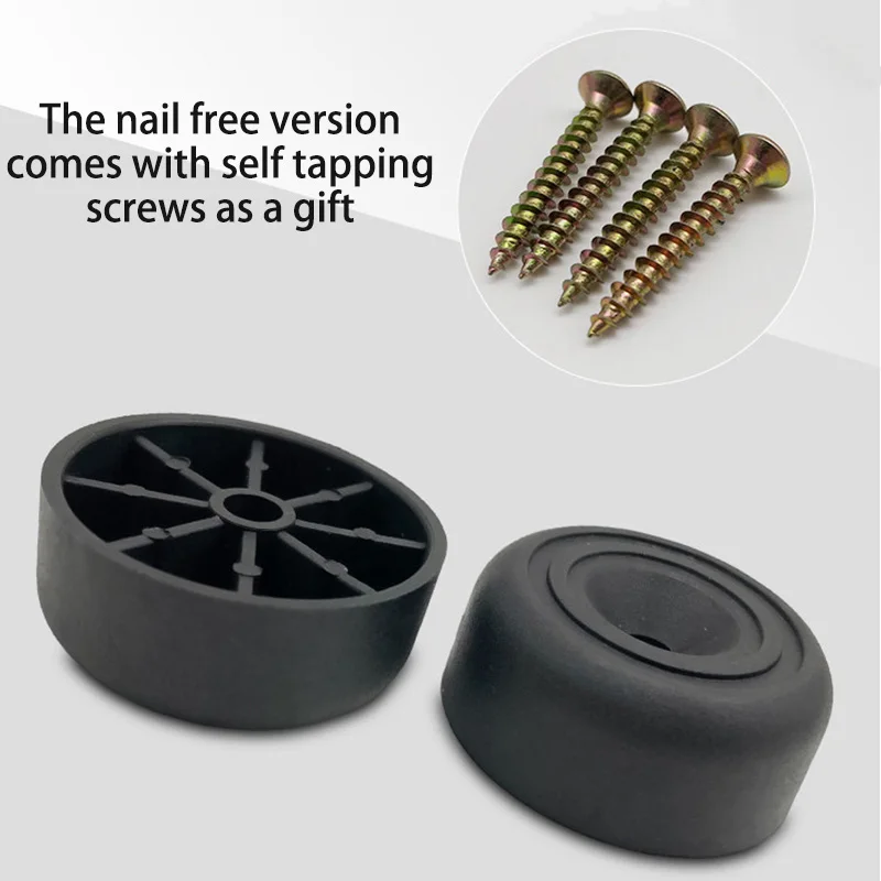 4Pcs Round PE Plastic Chair Table Sofa Furniture Legs Anti-slip And Silent Heightening Floor Furnitures Protector Noise Black