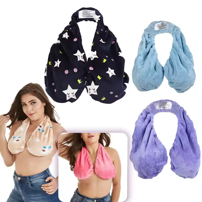 Women's Breathable Sexy Underwear Hanging Neck Wrap Chest Towel Large Chest Exposed Tube Top Style Sweat Absorbent Bra