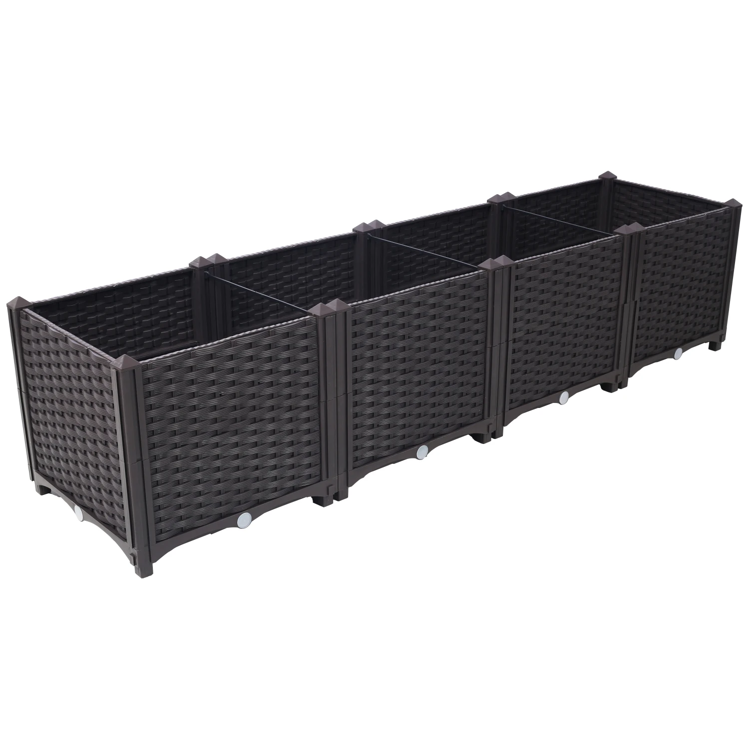 Deep Raised Garden Bed Plastic Planter Boxes for Vegetables Flowers Herbs and Succulents,Self-Watering Planter Box Raised Bed to