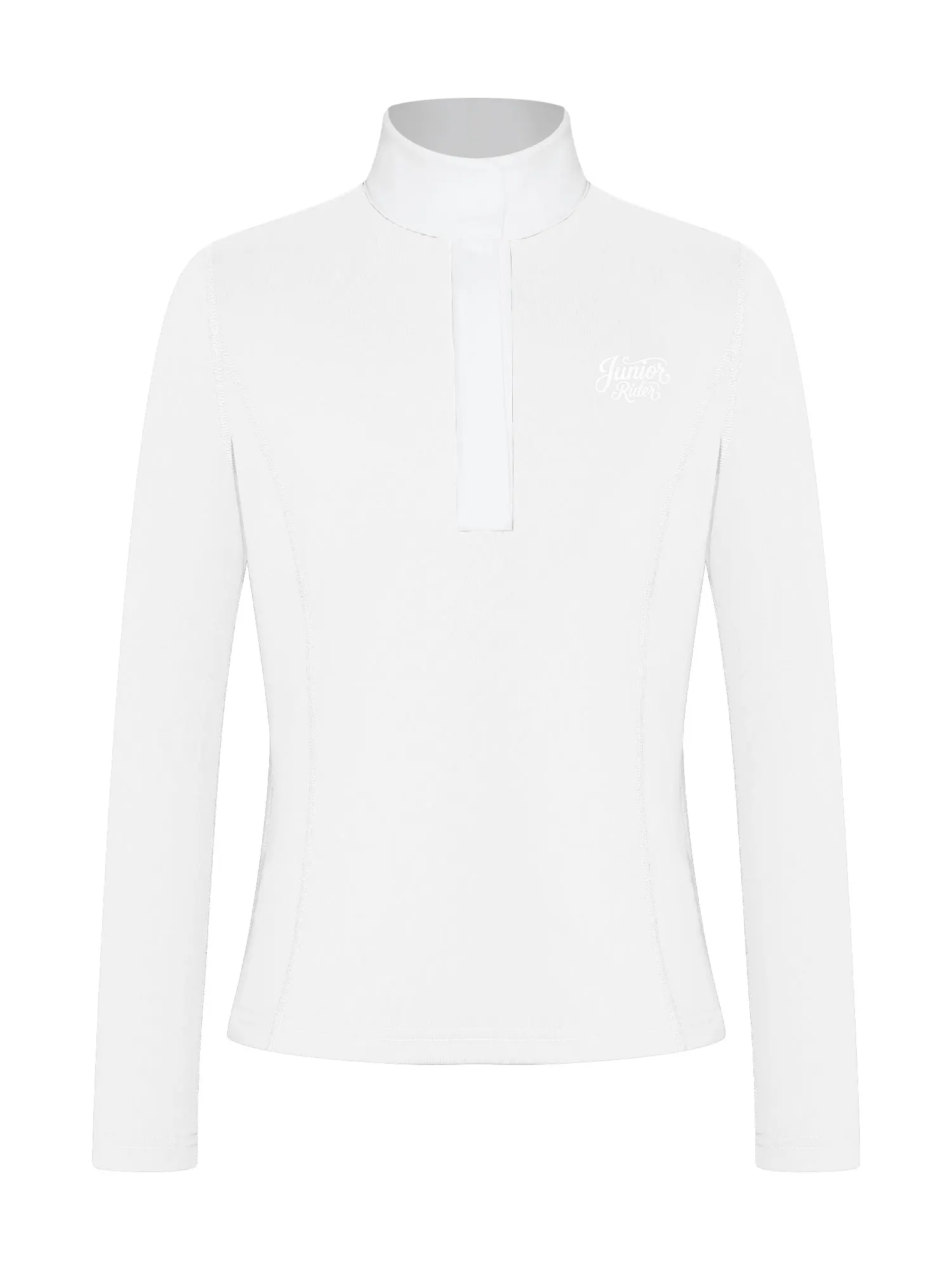 Kids Girls Long Sleeve Equestrian Show Shirt Contrasting Stand Collar Horse Riding T-shirt Quick-dry Athletic Sweatshirt