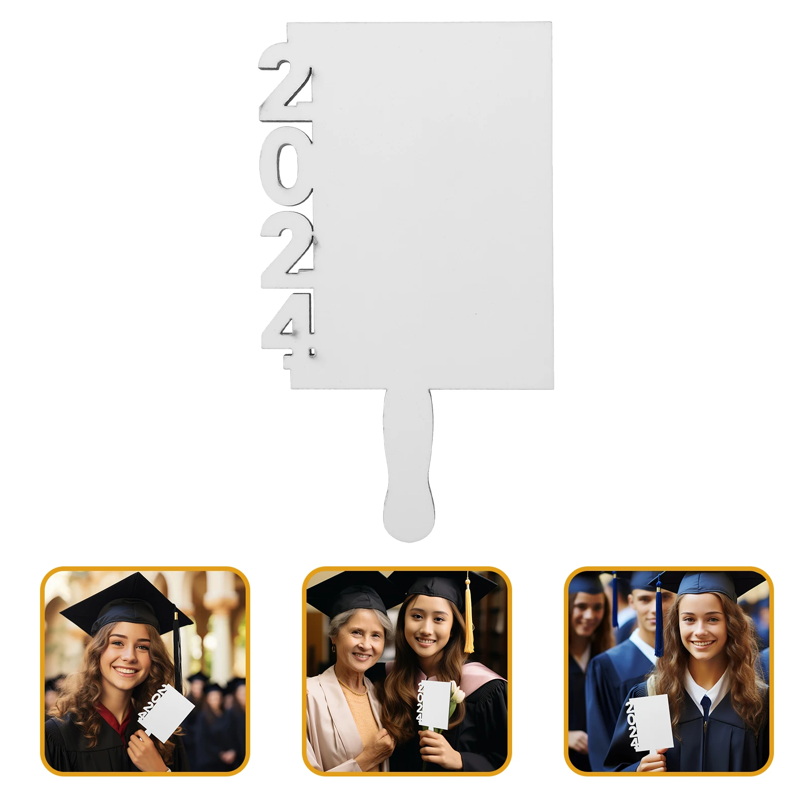 

1pc Graduation Photo Frame Sublimation Blanks Diy Picture Frame Heat Transfer Fan Portable Table Ornament Party Decoration Home