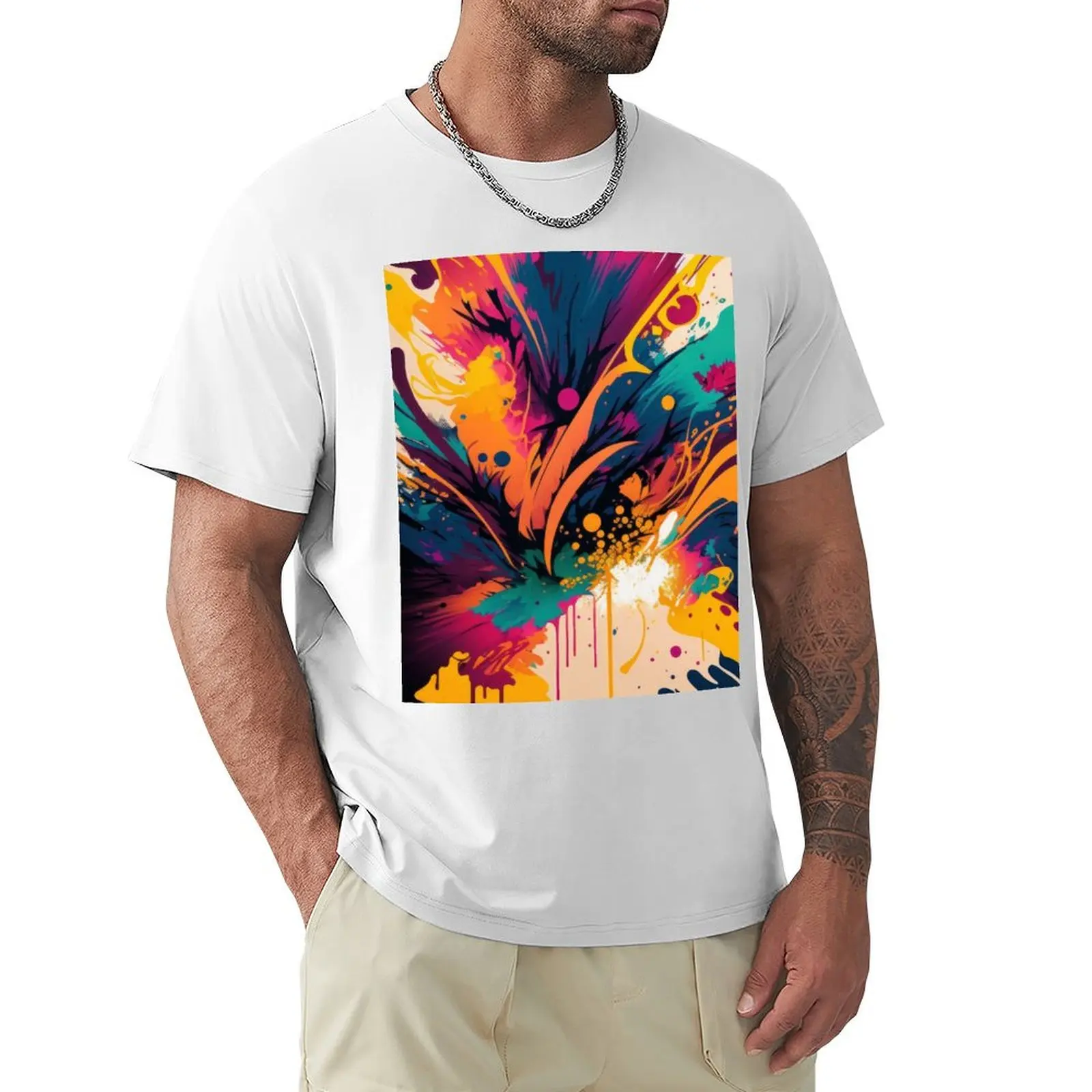 Vibrant Fusion: An Abstract Art Piece T-shirt new edition animal prinfor boys customizeds mens cotton t shirts