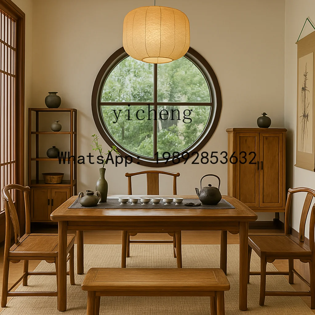 Solid Wood Noodle Cabinet Ming Type Rounded Corner Cabinet Old Elm Bogu Rack Locker