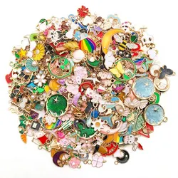 Mix Styles 20/30/50pcs Jewelry Making Charms Golden Enamel Plated Pendant for DIY Jewelry Making Handmade Jewelry Accessories