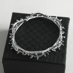 Thorn Bracelet Punk Gothic Cosplay Unisex Metal Hip Hop Hand Chain Silver Color Jewelry Bangles Props Birthday Gift Accessories