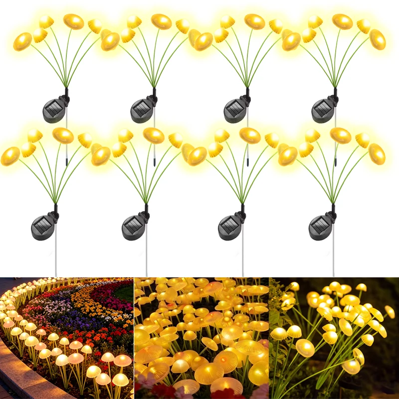 

Outdoor Garden Decorative Solar Jellyfish Swaying Light Solar Powered Solar Mushroom Lights Courtyard Landscape Pathway Yard
