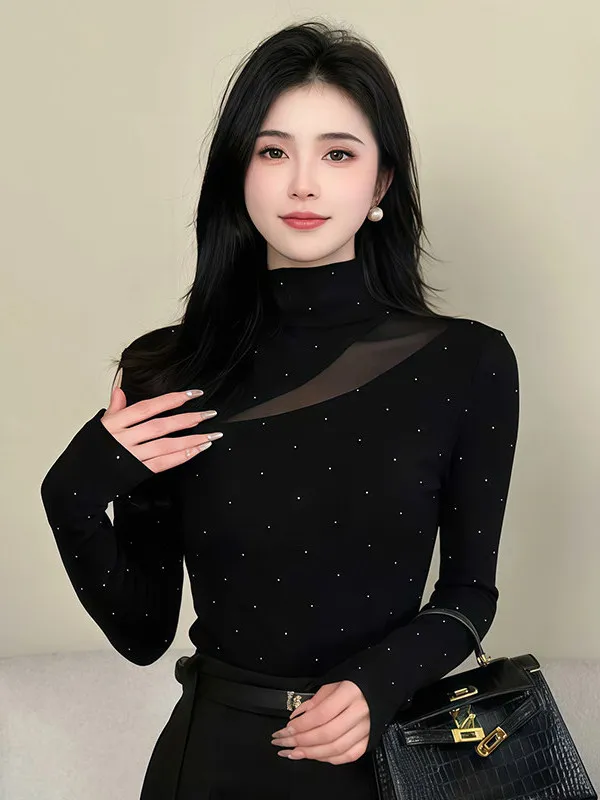 

Женская футболка больших размеров с длинным рукавом, комбинированная, приталенная, с завышенной талией, утягивающая, винтажный стиль, весна 2026, универсальная, модная.