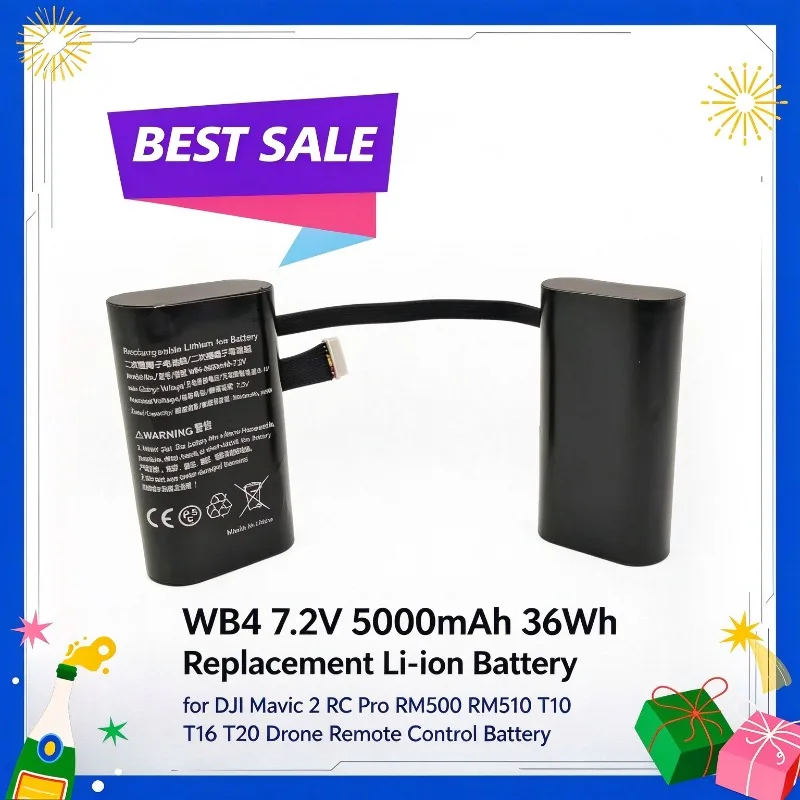 WB4 7.2V 5000mAh 36Wh Replacement Li-ion Battery for DJI Mavic 2 RC Pro RM500 RM510 T10 T16 T20 Drone Remote Control Battery