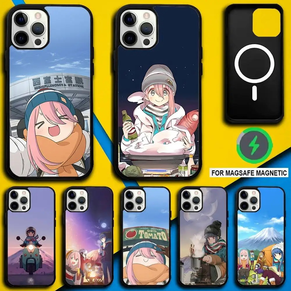 

Anime Y-Yuru C-Camp Phone Case For iPhone 17,16,15,14,13,12,11,Pro,Max,Plus,Mini,SE4,E Magnetic Magsafe Wireless Charging