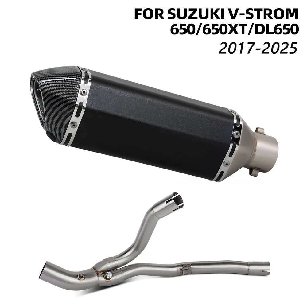 Motorcycle Exhaust Adapter Middle pipe For Suzuki V-Strom 650/650XT DL650 2017-2025 Motobike Escape tube Moto Muffler kit