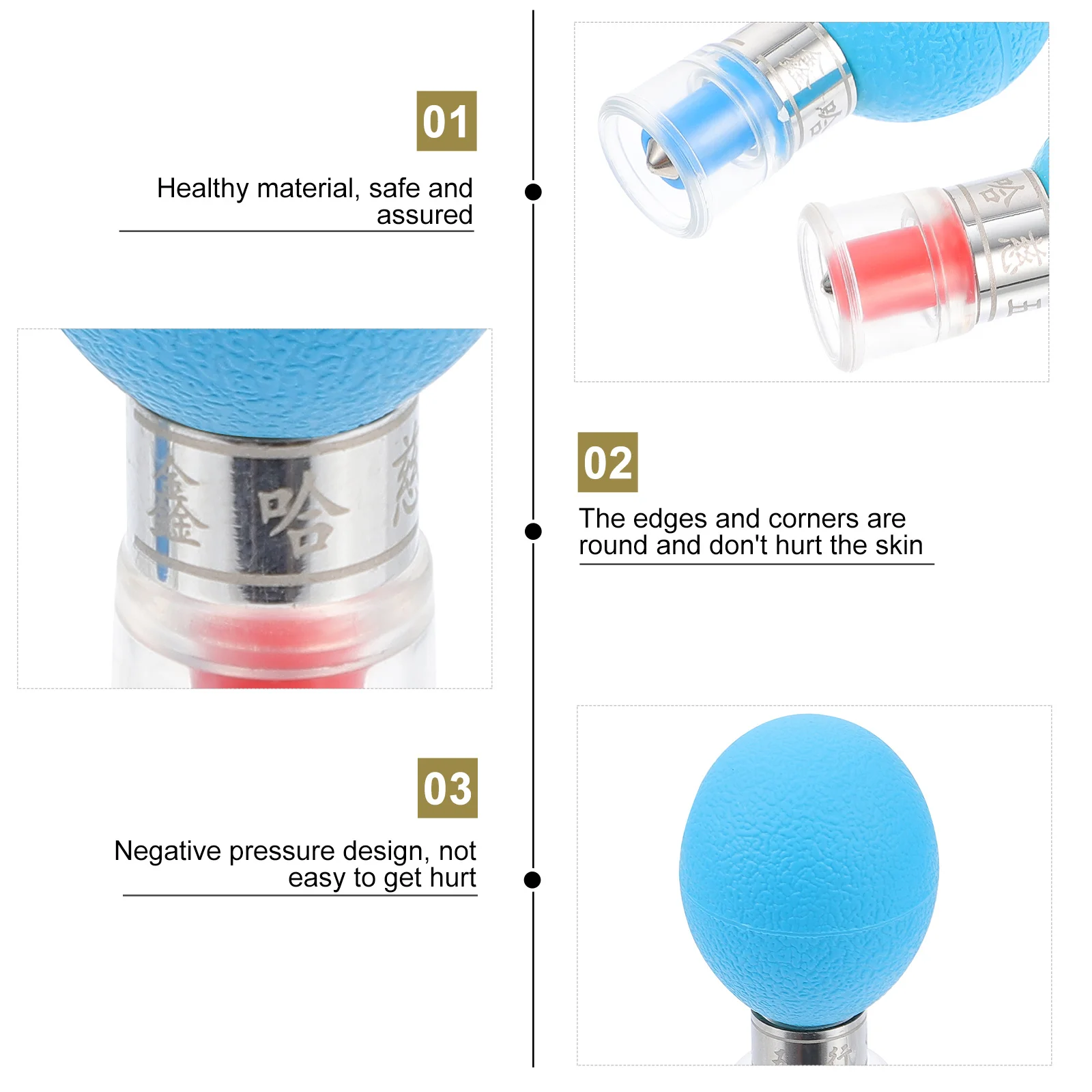 

2pcs Negative Pressure Cupping Body Cupping Device Vacuum Therapy Tool Durable Lightweight Portable Meridian Clearing Blood