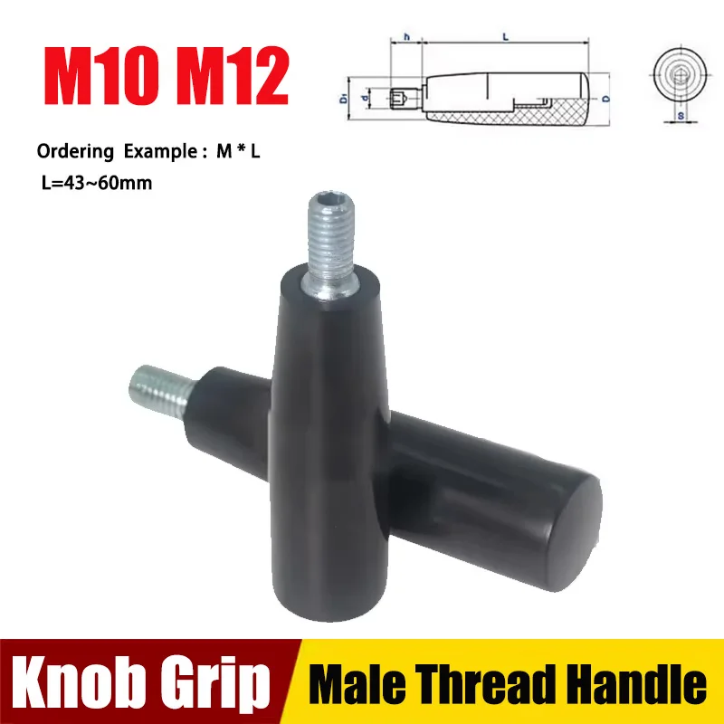 M10 M12 Rotating Handle With Concealed Rubberwood Front End Hexagonal Groove Rotating Packaging Video Printing Machinery Handle
