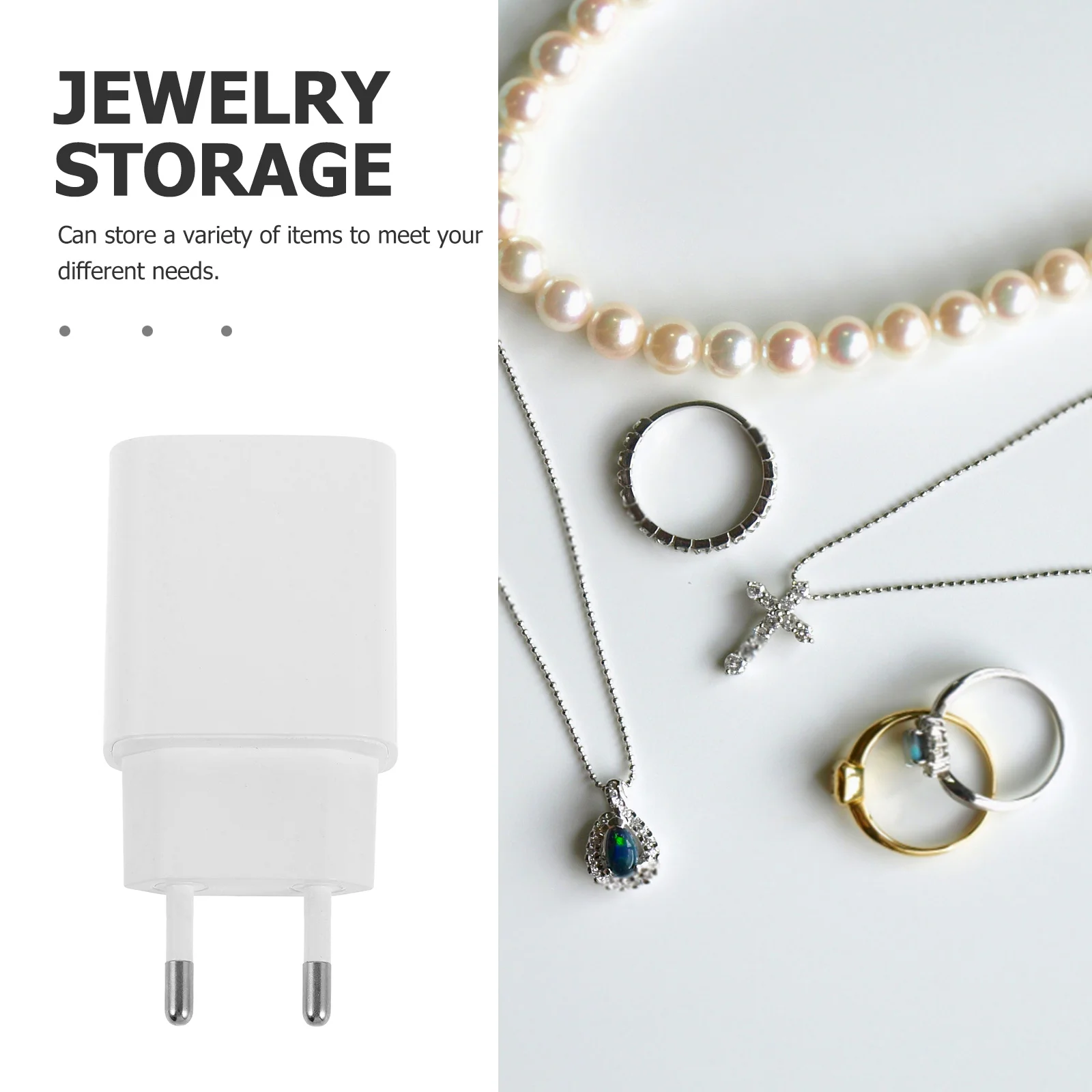 Charging Plug Storage Box Compact Hidden Cash Container For House Key Money Safe Holder Secret Storage Gadget Portable Plastic