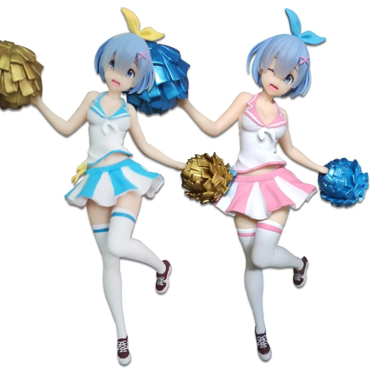 23CM Rem Figure Ram Cheerleading Swimsuit Re:Life In A Different World From Zero Figure Anime Model Toy Doll PVC Boxed Two Style