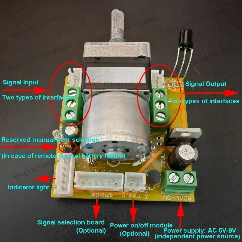 4 In 1 Out Audio Signal Selector Board Infrared Remote Volume Control Potentiometer Module
