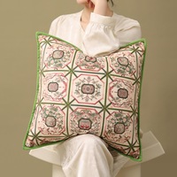 Flora Pillows Green Blue Pink Cushion Case Soft Velvet Decorative Pillow Cover For Sofa Chair Home Decorations