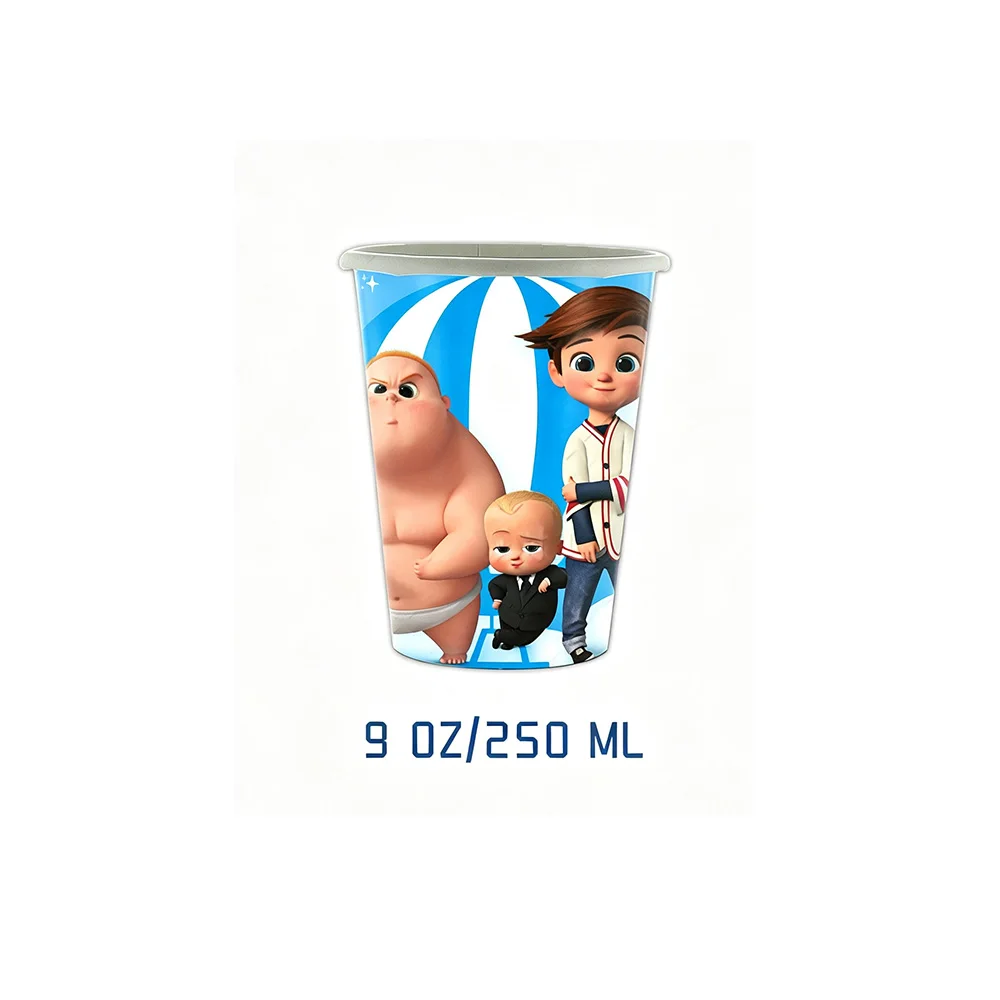 Boss Baby Cartoon Geburtstagsparty Dekorationen Hintergrundbanner Teller Becher Servietten Tischdecke Ballons Jungen Mädchen Party Babyparty – Detail 12