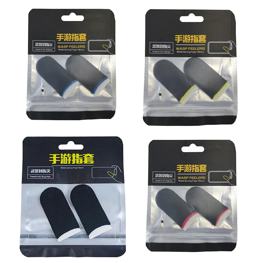 Mangas para dedos transpirables para juegos, guantes antisudor para dedos del pulgar, cubierta para la yema del dedo para juegos con pantalla táctil inteligente, 2 uds.