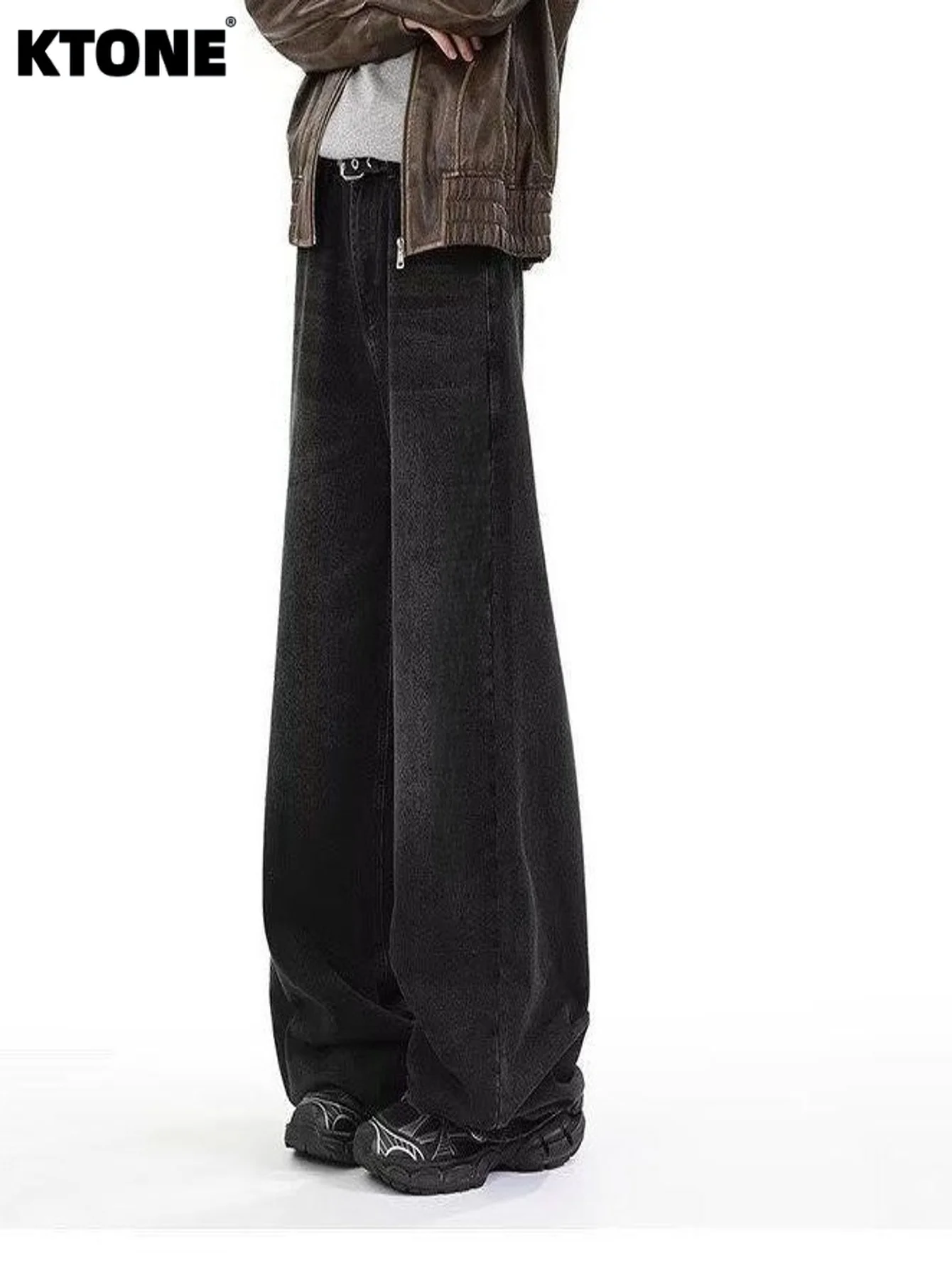 

Light Retro Casual Black Baggy Jeans For Dating Y2K Original Drip Trousers No accessories or belts included