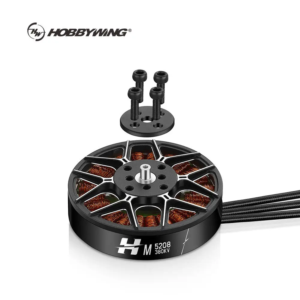 Hobbywing HM 5208 380KV UL Multirotor Drones Brushless Motor 5.3kg Max thrust 6S High-efficiency Drone UAV Outrunner Motor Parts