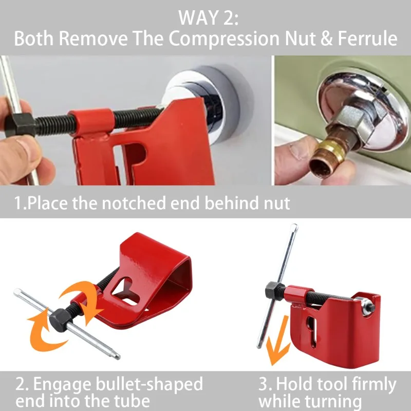 Compression Sleeve Puller Removal Tool, Pipe Ferrule Disassembly Tool for Water Pipeline Maintenance