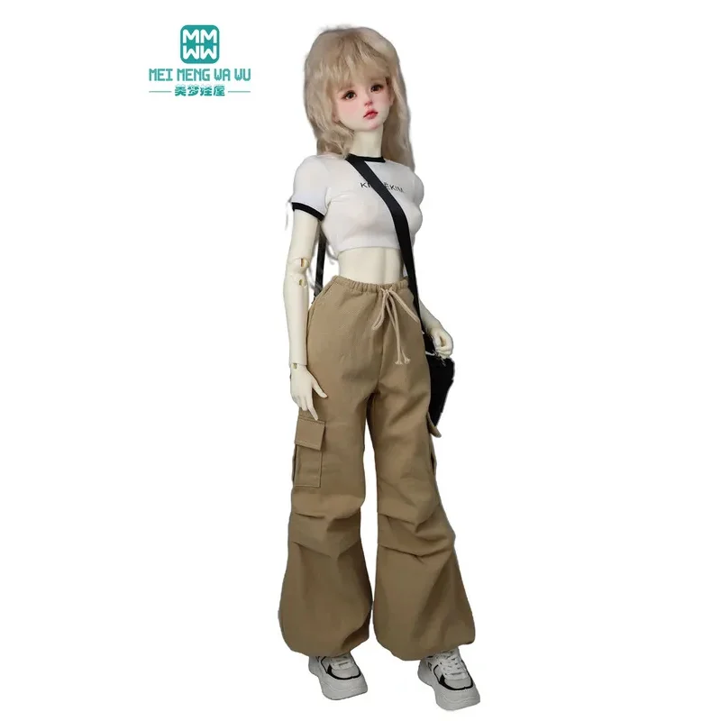 เสื้อผ้าสำหรับตุ๊กตา กางเกงคาร์โก้แฟชั่น สีกากี สีน้ำเงินเดนิม เหมาะสำหรับตุ๊กตาขนาด 43-60 ซม. 1/3 1/4 BJD เสื้อผ้าตุ๊กตา DD SD MSD