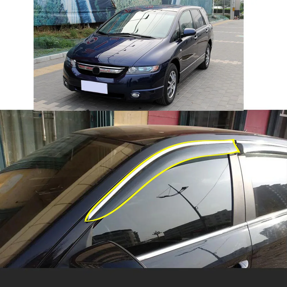 

Car Body Styling Sticker Plastic Window Glass Wind Visor Rain/Sun Guard Vent Parts For Honda Odyssey RB1 2005 2006 2007 2008