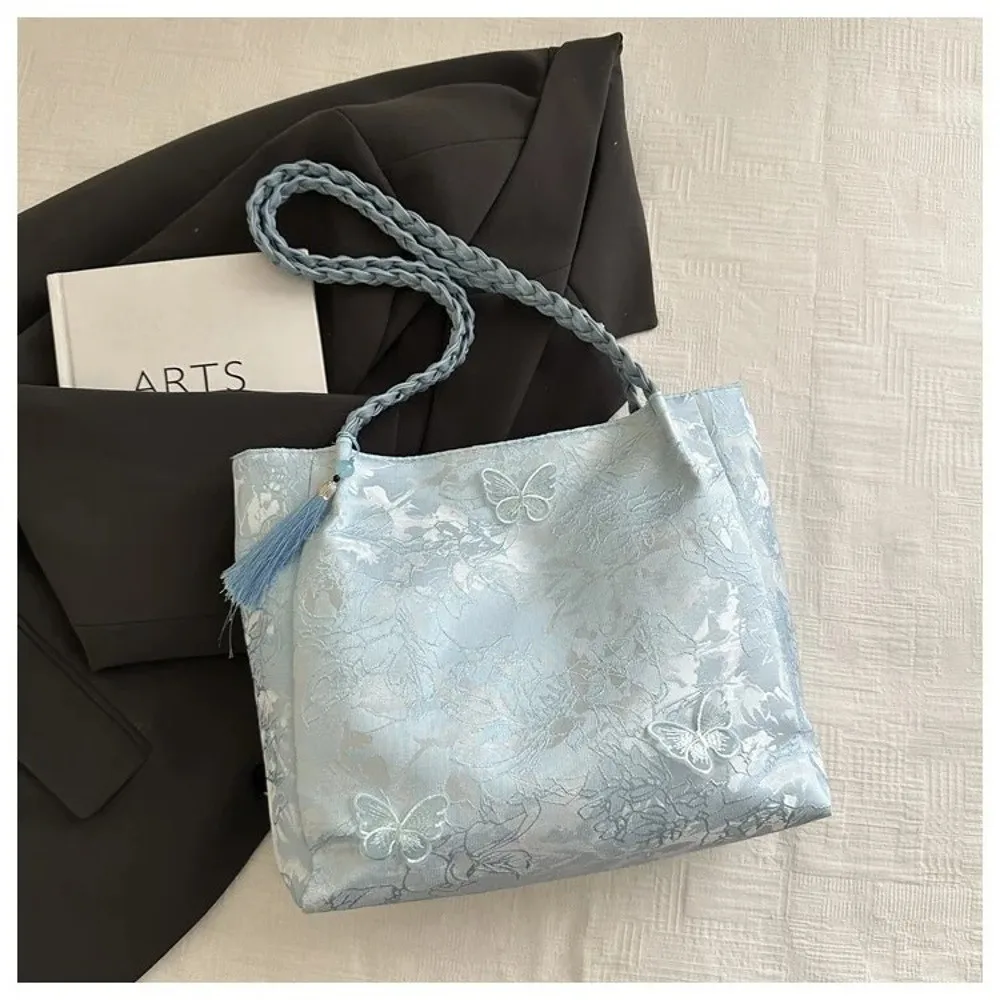 Neue Freizeittasche im chinesischen Stil mit Textur, vielseitige Handtasche mit antiken Hanfu-Elementen, große Kapazität, Arbeitstasche, Geschenk – Detail 12