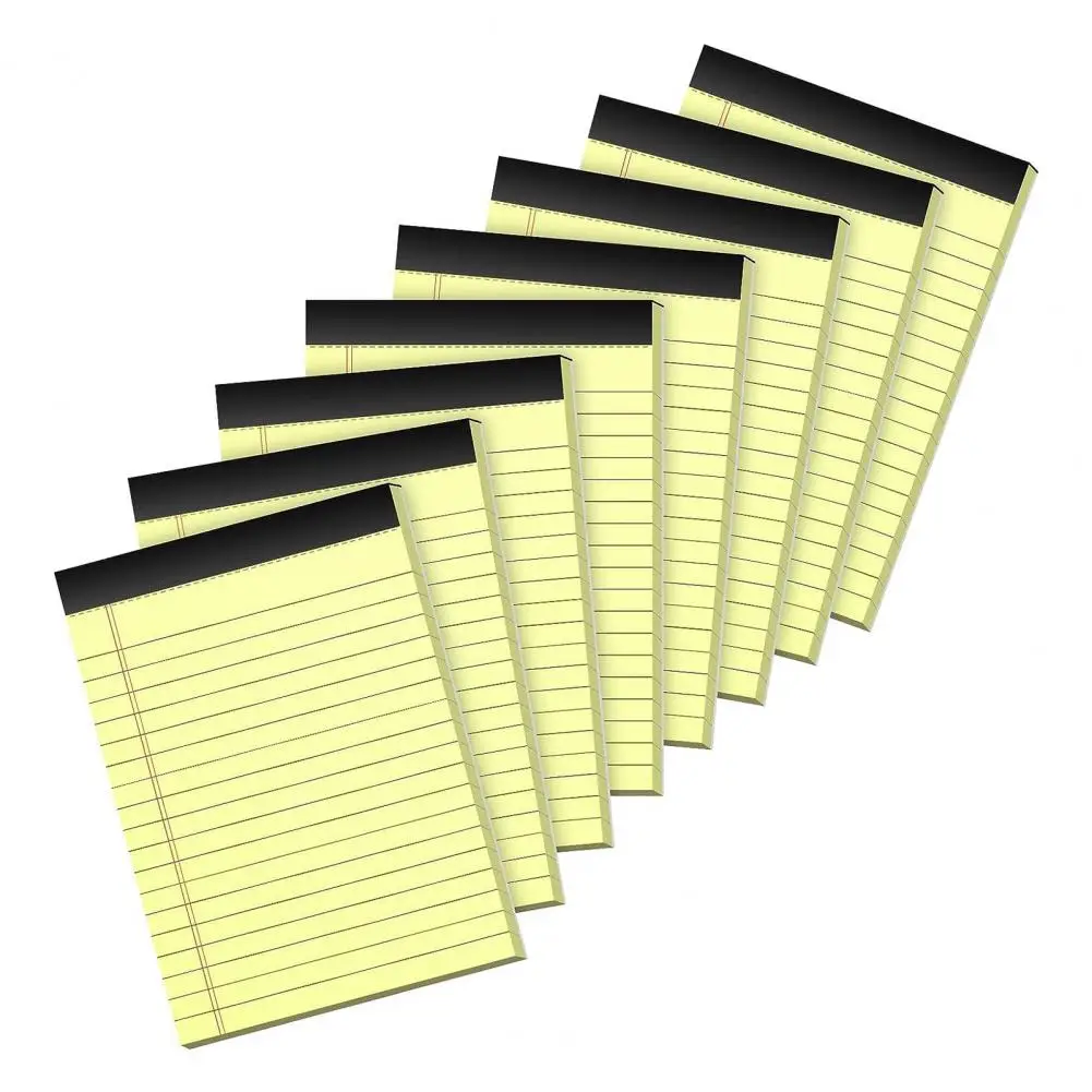 Yellow Notepad Excellent Writing Experience Notebook Yellow Striped Notebook Set Ink-resistant Paper Smooth Writing for Home