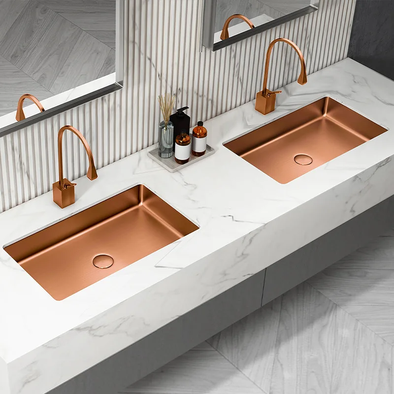 Brushed Rose gold SUS304 Stainless steel 630*380*120mm Basin sink Luxury Lavabo Golden Wash basin Popular design hand basin