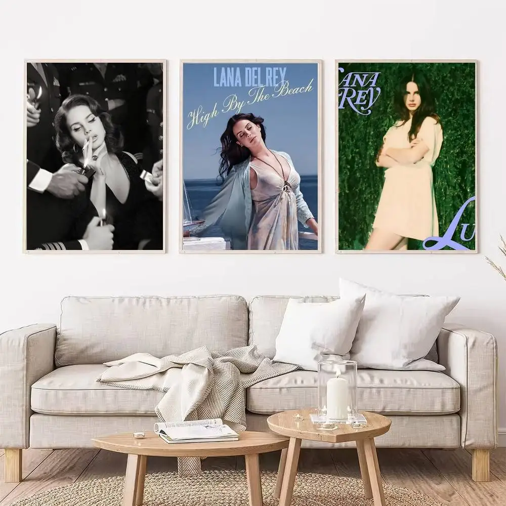 المغني لانا ديل ري الملصقات الكلاسيكية يتوهم الجدار ملصق لغرفة المعيشة زخارف للحانات ديكور جدار الغرفة