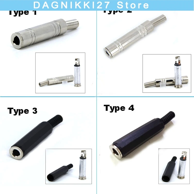 4 أنواع الصوت أحادية/ستيريو المعادن 6.35 مللي متر 6.5 أنثى 1/4 "مقبس وصلة مرفاع التوصيل لحام ملحومة محول 6.35 مللي متر ل KTV v #1