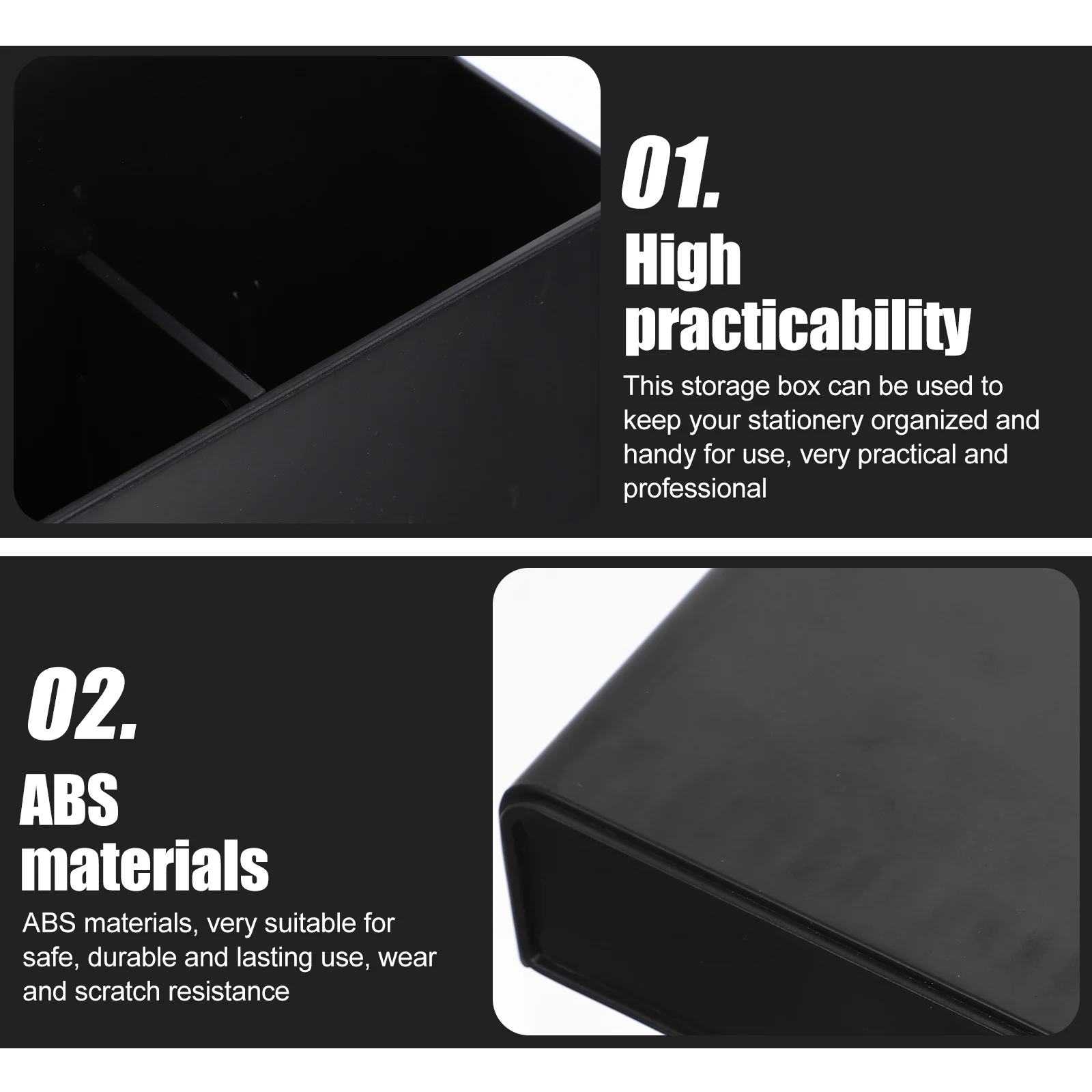 

Whiteboard Magnetic Marker Pen Holder ABS Storage Organizer Compact Stationery Box for Office School Magnetic Pen Holder