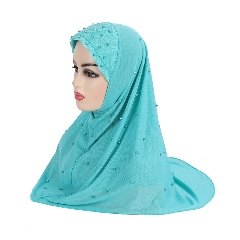 H078 Fashion girls muslim hijab soft net two layers scarf islamic hat amira pull on headwrap beautiful 10 years girl scarf