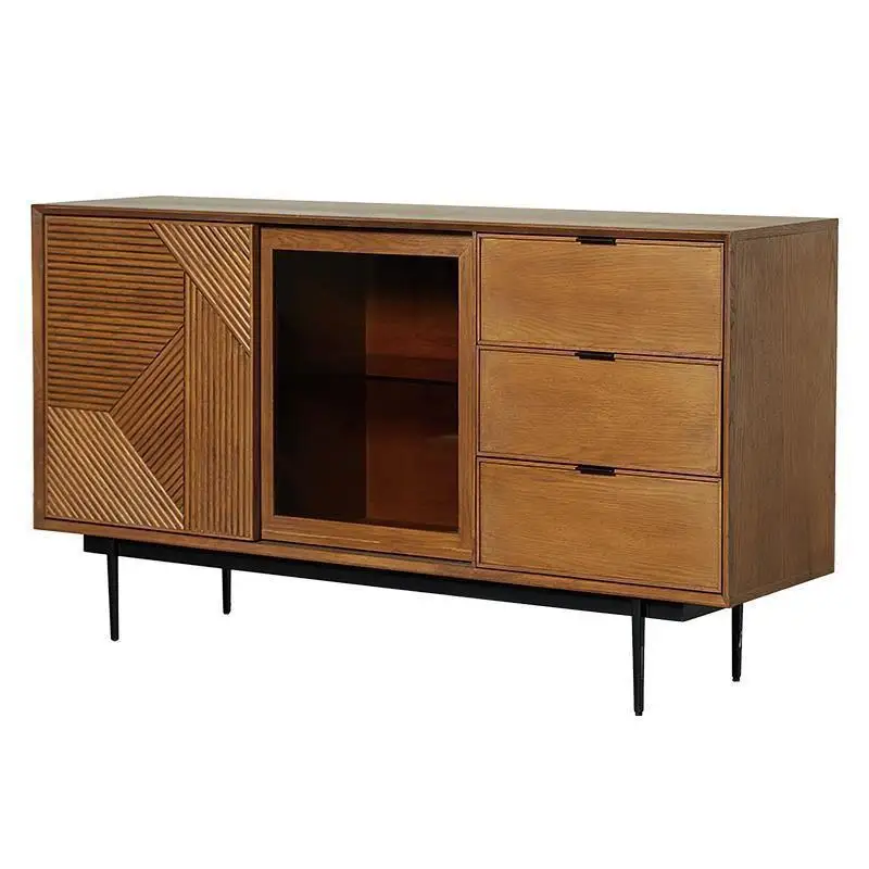 Solid wood sideboard, living room against the wall, cabinet cabinet, storage cabinet, tea cabinet, modern retro storage cabinet