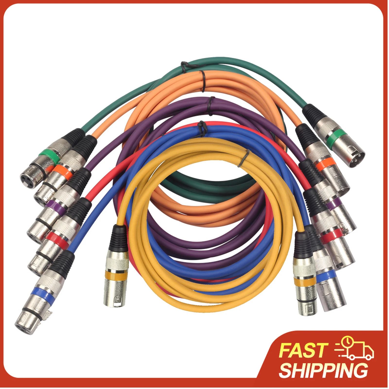 6Pcs 1.5M/5Ft Xlr C…