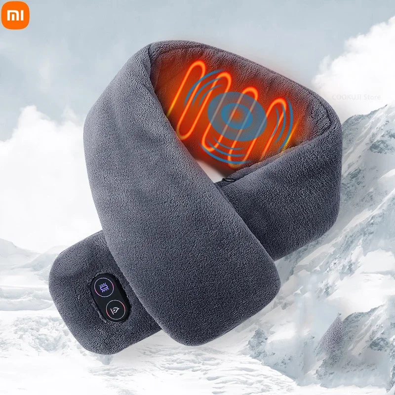 Novo xiaomi inverno cachecol quente de carregamento usb aquecimento cachecol termostática aquecimento quente almofadas aquecimento elétrico três engrenagem regulamento