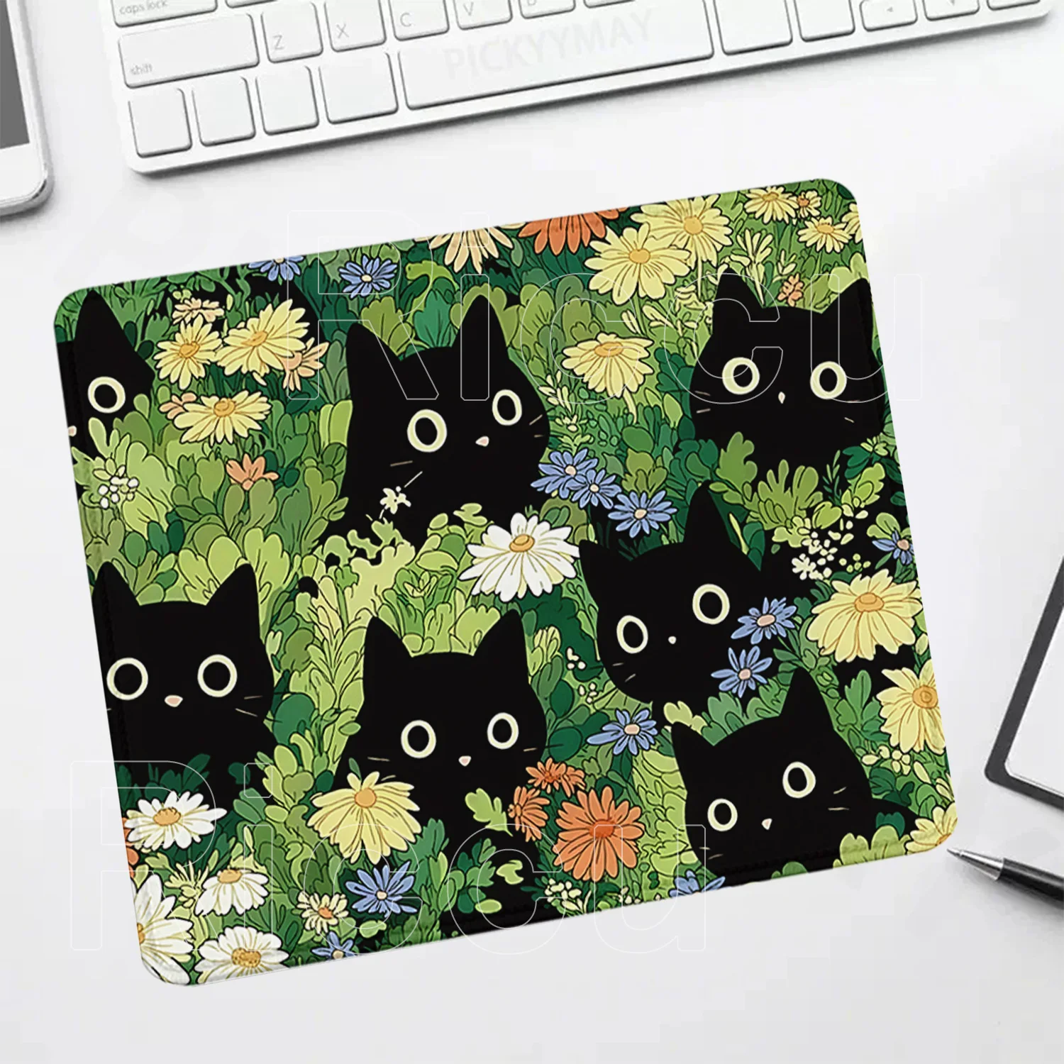 Cute Cats Green Nature Mouse Pad Small Size Mouse pad Gaming Accessorie keyboard Mat Kawaii Mousepad Aesthetic Computer Desk Mat