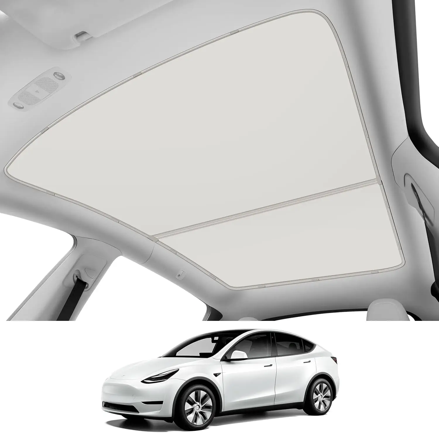 Tesla Model Y Sunroof Shade 2021-2025, Upgraded Cooling & Heat Insulation, Non-Sag Design