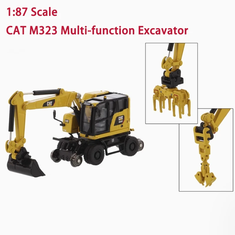 DM Diecast 1:87 Scale CAT M323 Multi-function Excavator Alloy Model 85612 Finished Collection Decoration Gift Toy Static Display