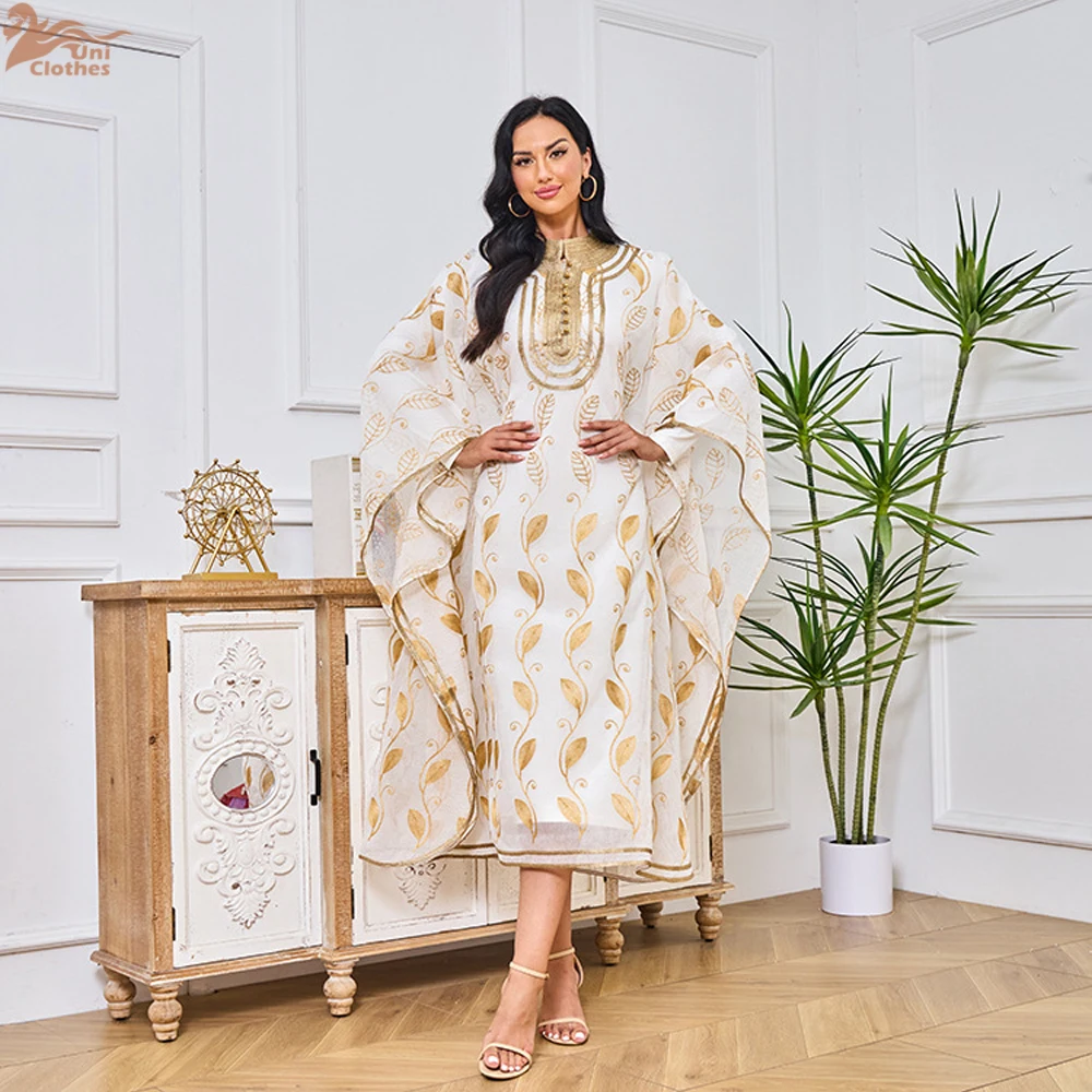 Gold Embroidered Muslim Abaya for Women Morocco Caftan 2024 New Robe Vest 2 Piece Set Islam Clothing Turkey Dress Ramadan