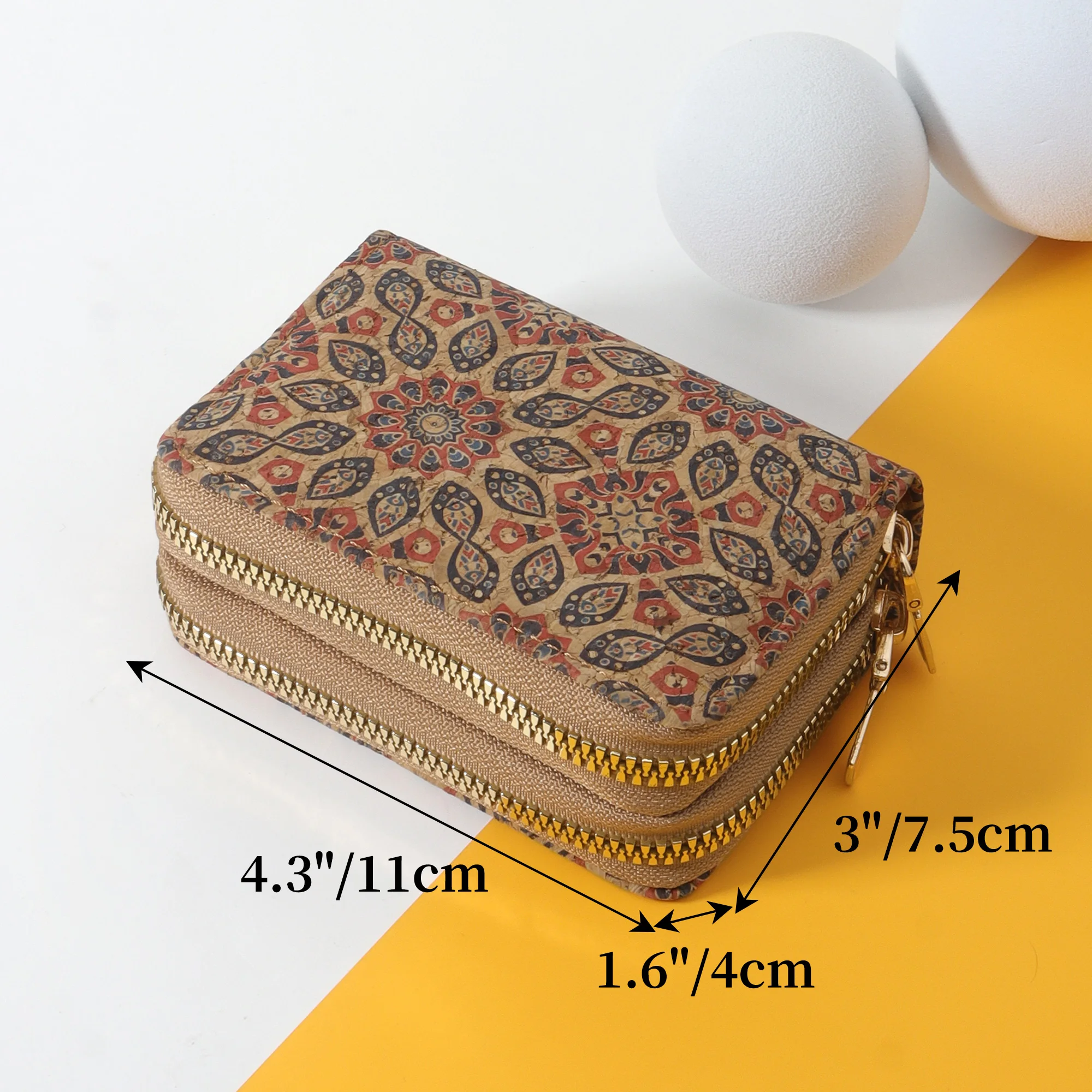 คลิปบัตรเครดิตซิปคู่อินเทรนด์การ์ดกระเป๋าสตางค์ใบสั้นหลายช่องกระเป๋าสตางค์ใส่เหรียญ