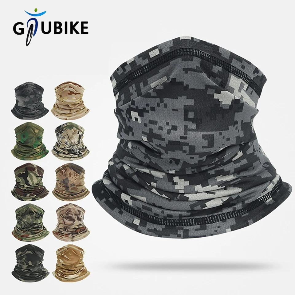 GTUBIKE Protetor de Pescoço Camuflado para Ciclismo, Lenço Mágico Respirável para Caminhada Primavera/Verão, Máscara Facial Elástica com Proteção Solar para Pesca