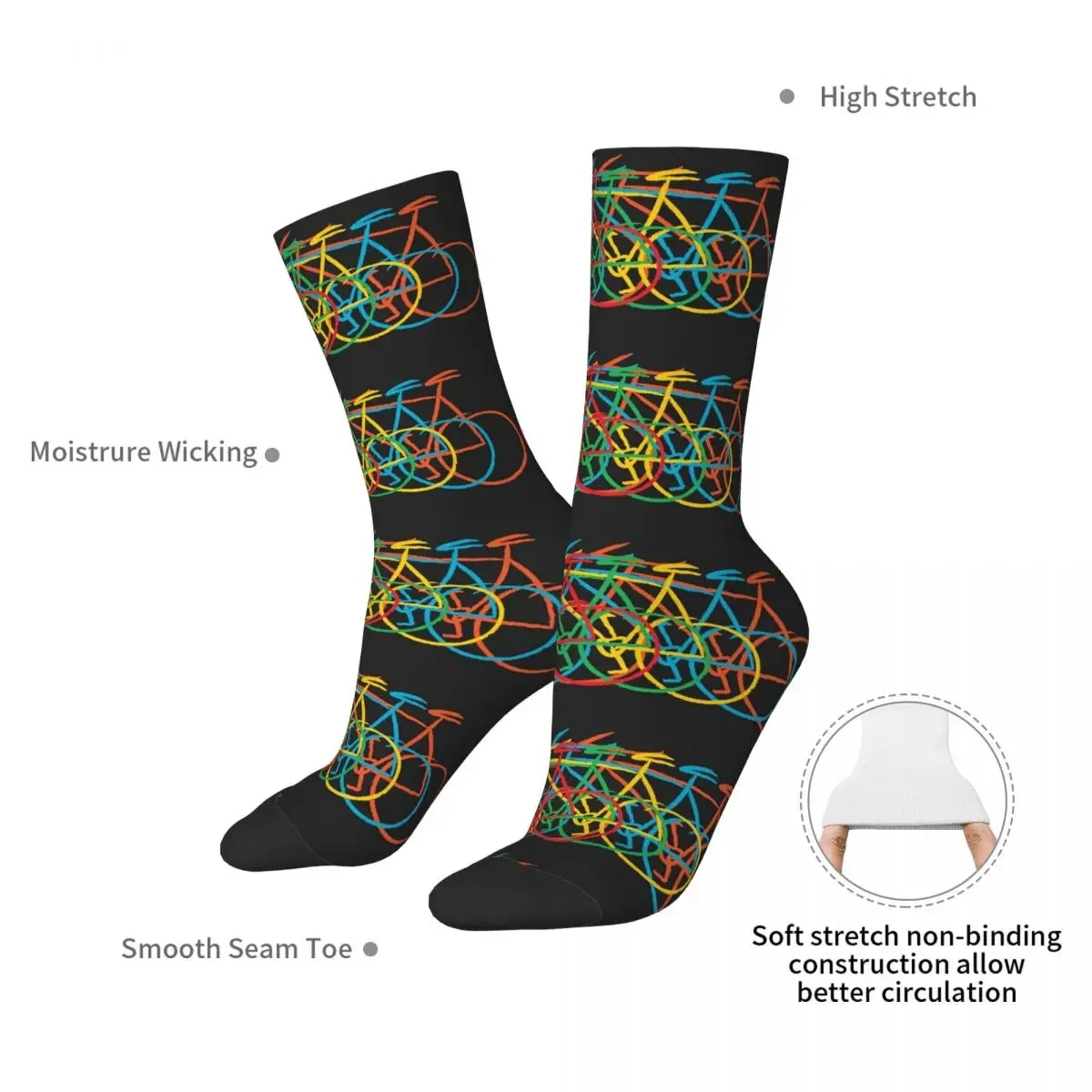 Nur Fahrrad, bunte Socken Harajuku super weiche Strümpfe die ganze Saison lang Socken Zubehör für Unisex Geschenke