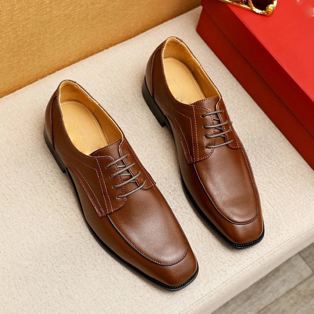 Zapatos de vestir para hombre Zapatos de cuero genuino para hombres Marcas de lujo Mocasines de tendencia social Slip