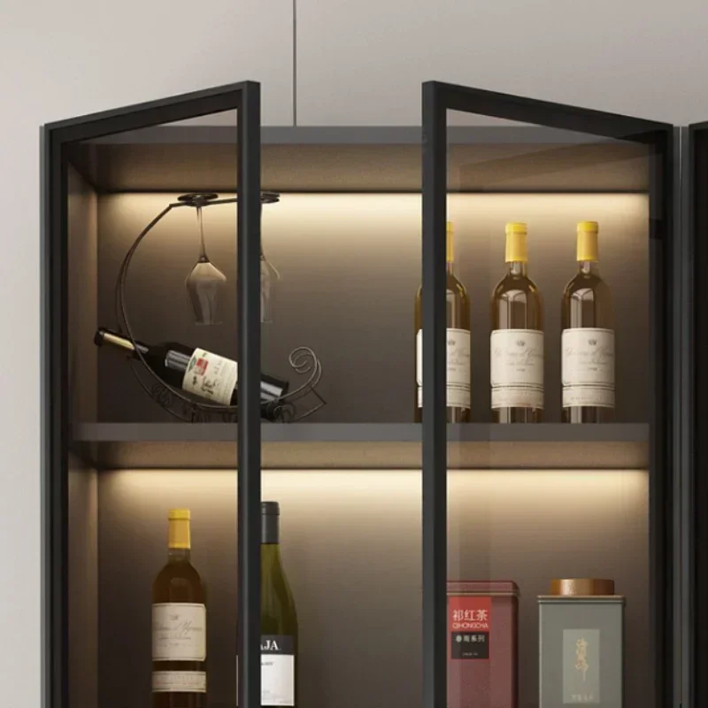 Luxury Corner Wine Cabinets Liquor Wooden Wall Glass Wine Cabinets Living Room Display Botellero Vino European Furniture